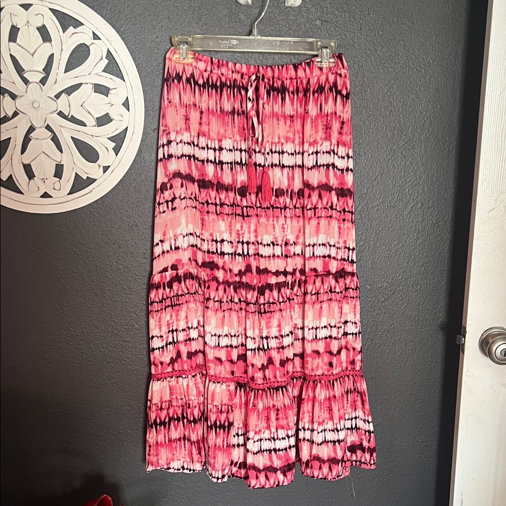 Pink Tie-Dye Maxi Skirt small medium